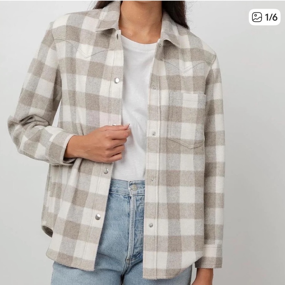 Rails Tripp Ivory Rain Gray Plaid Shacket
